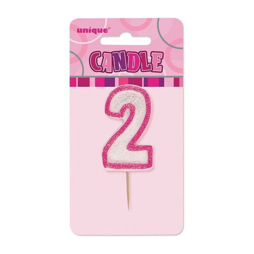 Glitz Pink Number Candle - 2