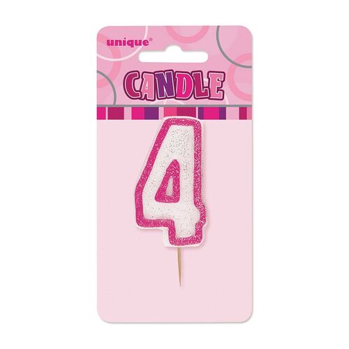 Glitz Pink Number Candle - 4