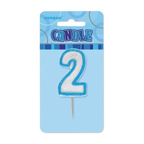 Glitz Blue Number Candle - 2