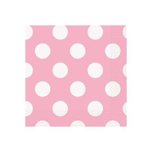 Dots Lovely Pink Pink Beverage Napkins 2ply 16 Pack