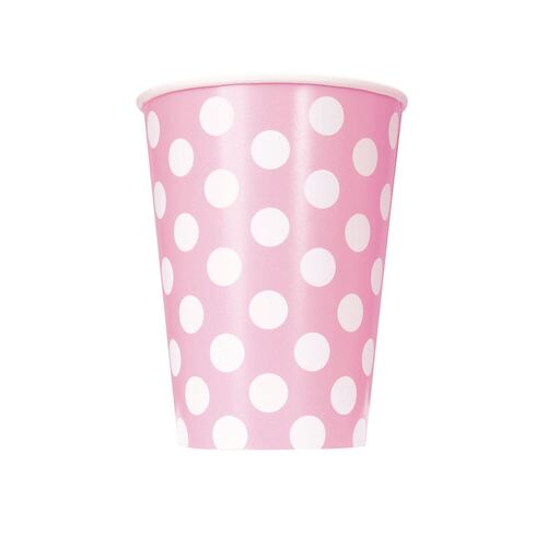 Dots Lovely Pink Pink Paper Cups 355ml 6 Pack