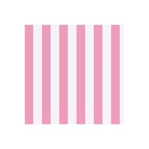 Stripes Lovely Pink Pink Luncheon Napkins 2ply 16 Pack