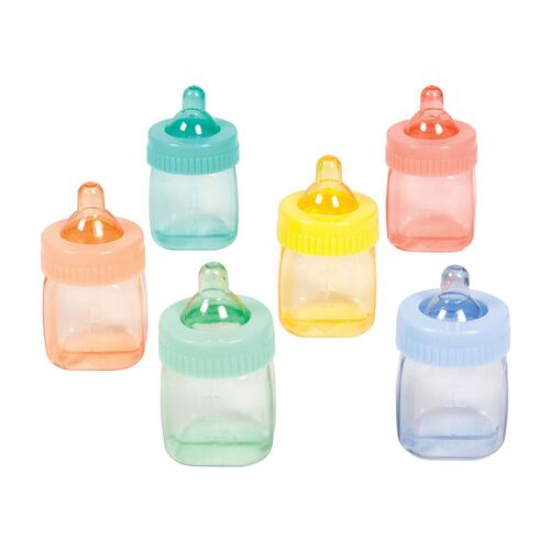 Baby Shower Bottles Favor Containers Multi-Coloured 6 Pack