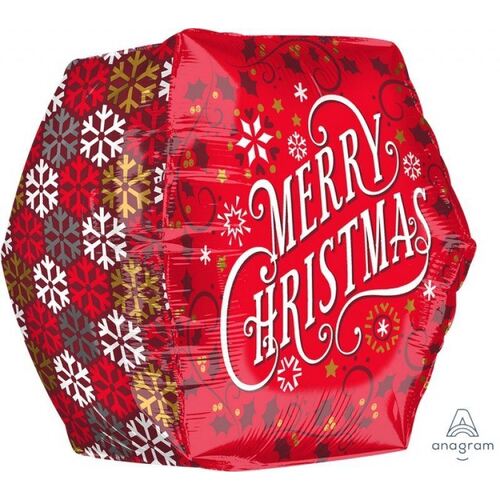 UltraShape Anglez Geometric Merry Christmas Foil Balloon
