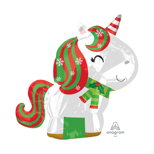 Junior Shape Christmas Unicorn Foil Balloon