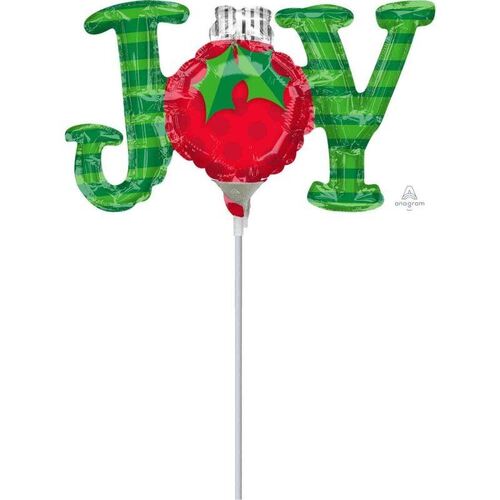 Mini Shape JOY & Christmas Ornament Foil Balloon