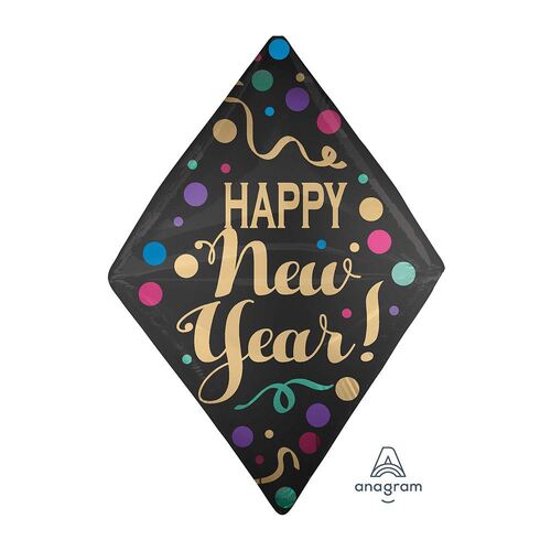 UltraShape Anglez Happy New Year Satin Dots  Foil Balloon