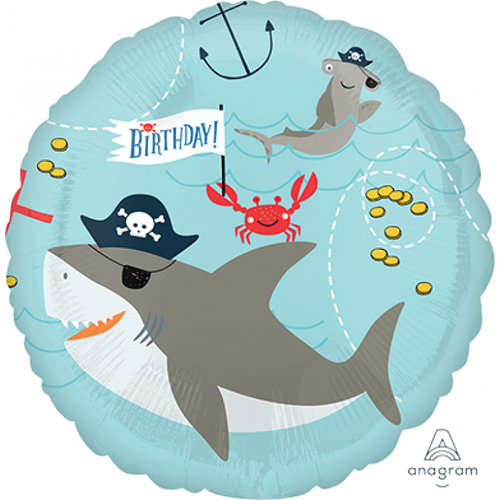 45cm Standard Ahoy Birthday Foil Balloon