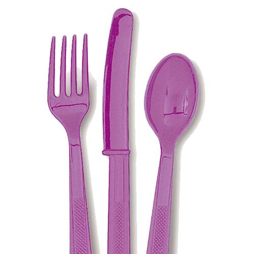 Pretty Purple 24 Assorted Cutlery