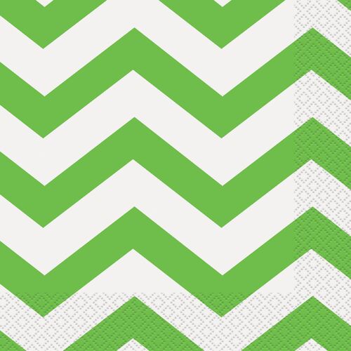 Chevron Lime Green Luncheon Napkins 2ply 16 Pack