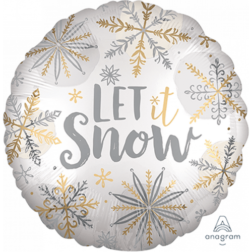 45cm Standard Satin XL Shining Snow Let it Snow Foil Balloon