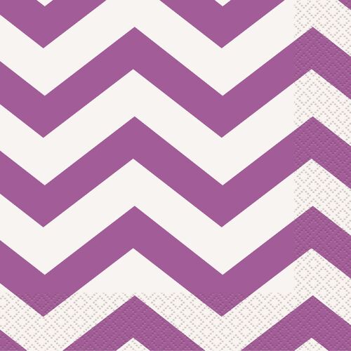 Chevron Pretty Purple Luncheon Napkins 2ply 16 Pack