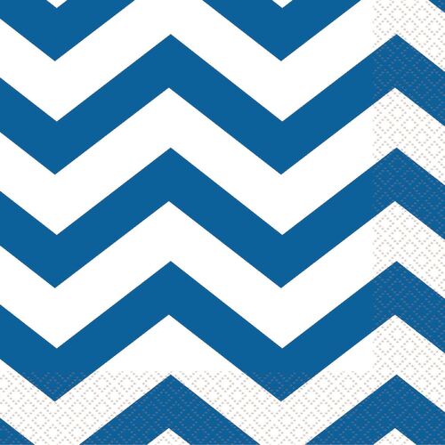Chevron Royal Blue Luncheon Napkins 2ply 16 Pack