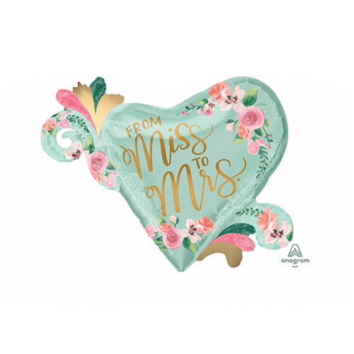 SuperShape XL From Miss to Mrs Mint to Be Foil Balloon