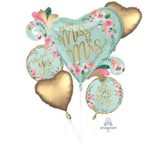 Bouquet Mint To Be Foil Balloon 5 Pack
