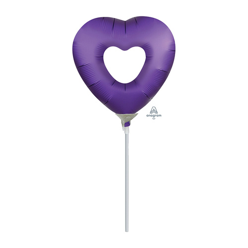 Mini Shape Open Heart Purple Royale Foil Balloon