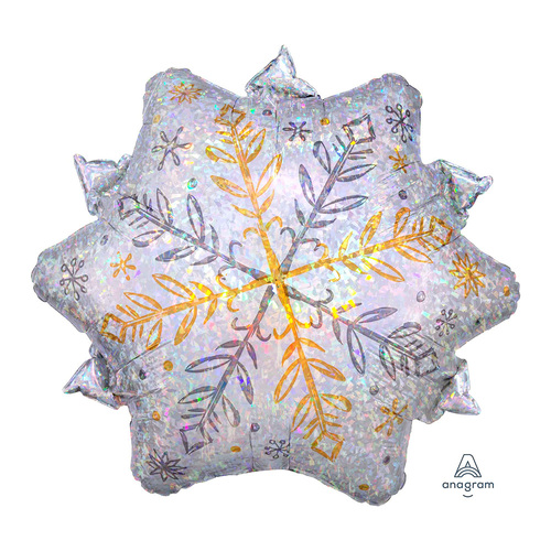 Junior Shape Holographic Shining Snowflake Foil Balloon