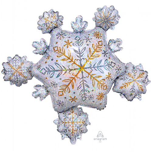 SuperShape Holographic Shining Snowflakes Cluster Foil Balloon