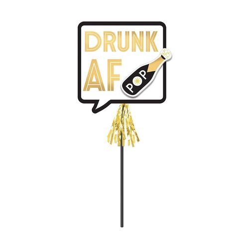 Drunk AF Pop Deluxe Photo Prop on a Stick Hot Stamped & Foil Fringe