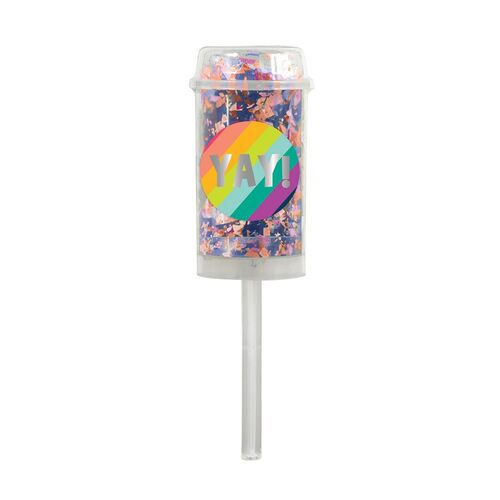 Confetti Tubes Push-Up Confetti YAY Poppers Multi-Coloured Foil 2 Pack