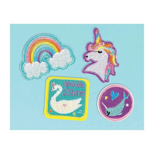 Magical Rainbow Birthday Embroidered Iron-On Patches 4 Pack