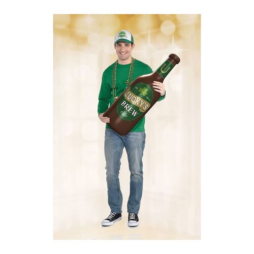 St Patrick's Day Inflatable Beer Bottle Photo Prop