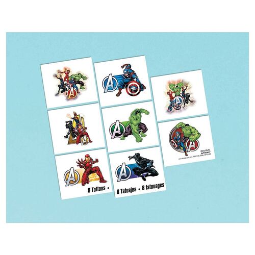 Marvel Avengers Powers Unite Tattoo Favors 8 Pack