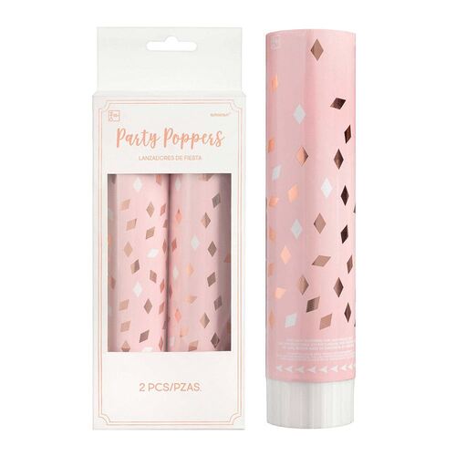 Blush Birthday Confetti Poppers 2 Pack