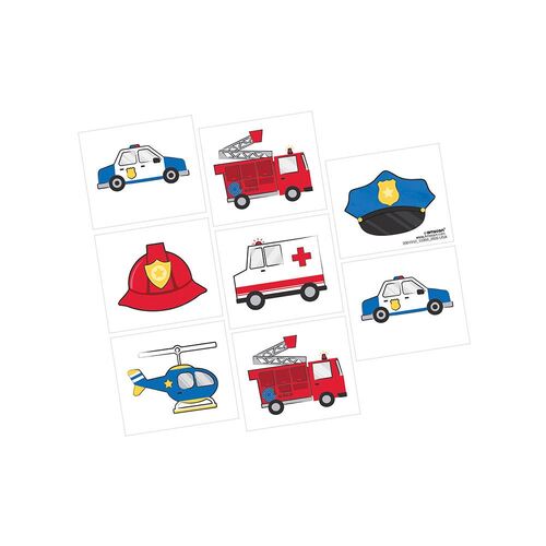 First Responders Tattoos 8 Pack