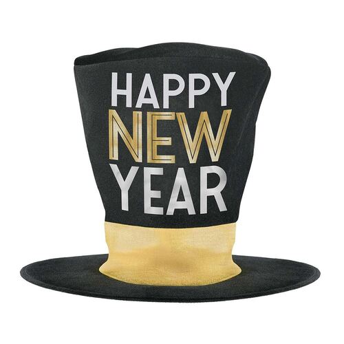 Happy New Year Oversized Top Hat Hot Stamped