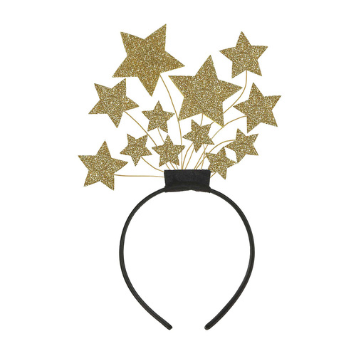 Stars Glittered Headband Gold & Black