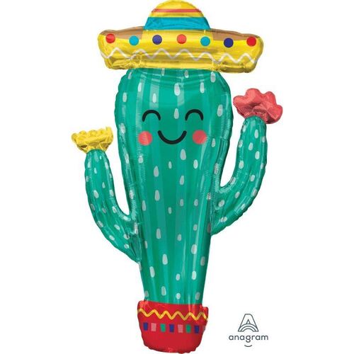 SuperShape XL Fiesta Cactus Foil Balloon