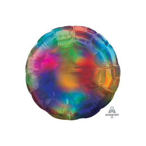 45cm Standard Holographic Iridescent Rainbow Circle Foil Balloons
