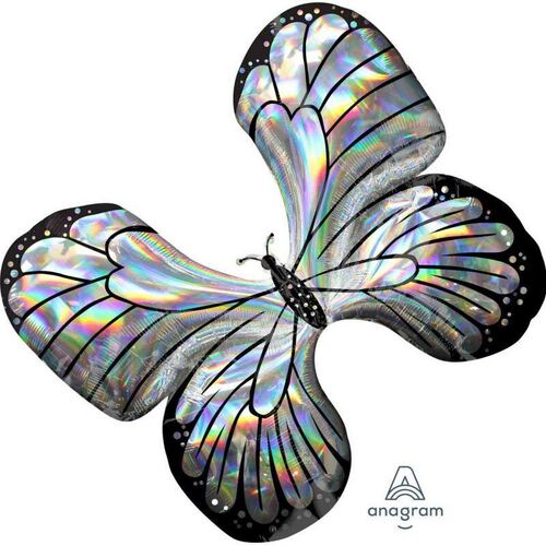 SuperShape Holographic Iridescent Butterfly Foil Balloon