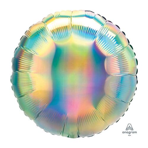 45cm Standard Holographic Iridescent Pastel Rainbow Circle Foil Balloons