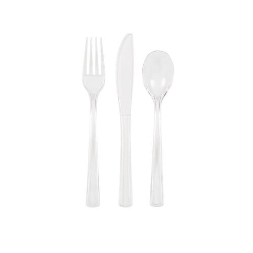 Clear Assorted Reusable Cutlery 18 Pack