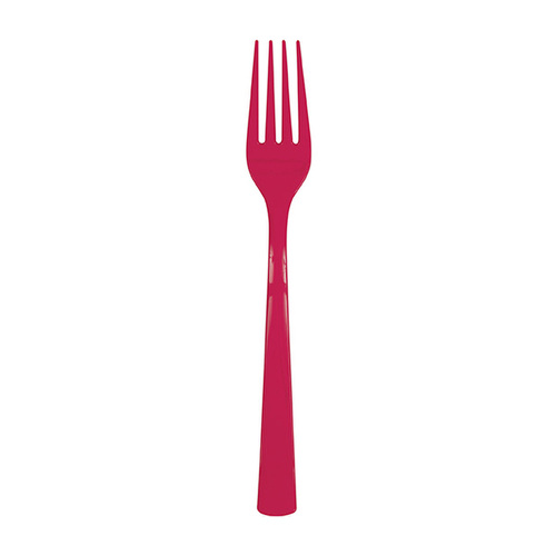Ruby Red Reusable Forks 18 Pack