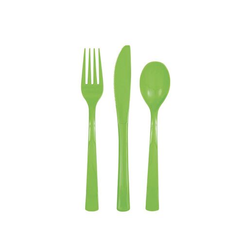 Lime Green Assorted Reusable Cutlery 18 Pack