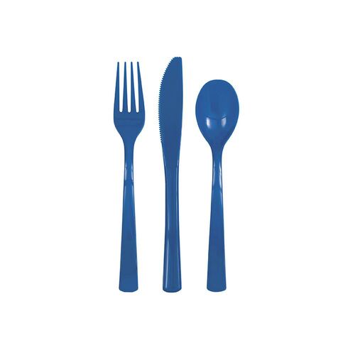 Royal Blue Assorted Reusable Cutlery 18 Pack