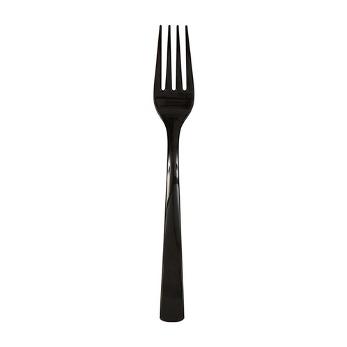 Midnight Black Reusable Forks 18 Pack