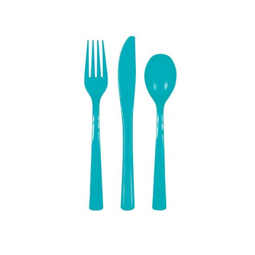 Caribbean Teal Assorted Reusable Cutlery 18 Pack