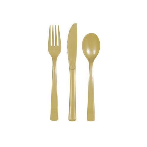 Gold Assorted Reusable Cutlery 18 Pack
