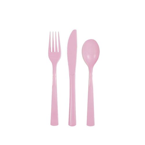 Lovely Pink Assorted Reusable Cutlery 18 Pack