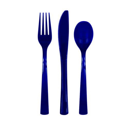 True Navy Blue Cutlery Assorted 18 Pack