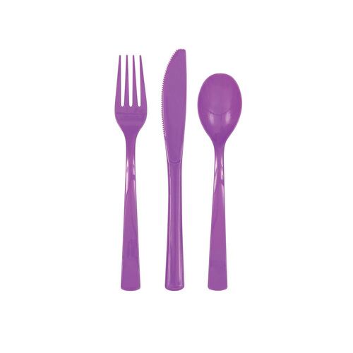 Pretty Purple Assorted Reusable Cutlery 18 Pack