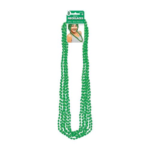 Metallic Necklace Green 8 Pack