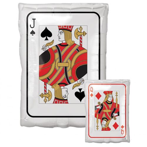 Junior Shape XL Roll the Dice Jack & Queen Playing Card Foil Balloon