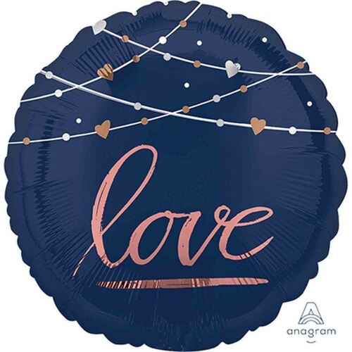 45cm Standard HX Navy Wedding love Foil Balloon