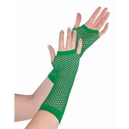 Fishnet Gloves Long - Green