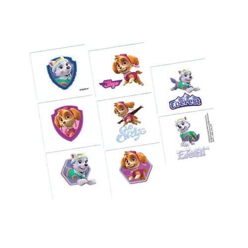 Paw Patrol Girl Tattoo Favors 8 Pack